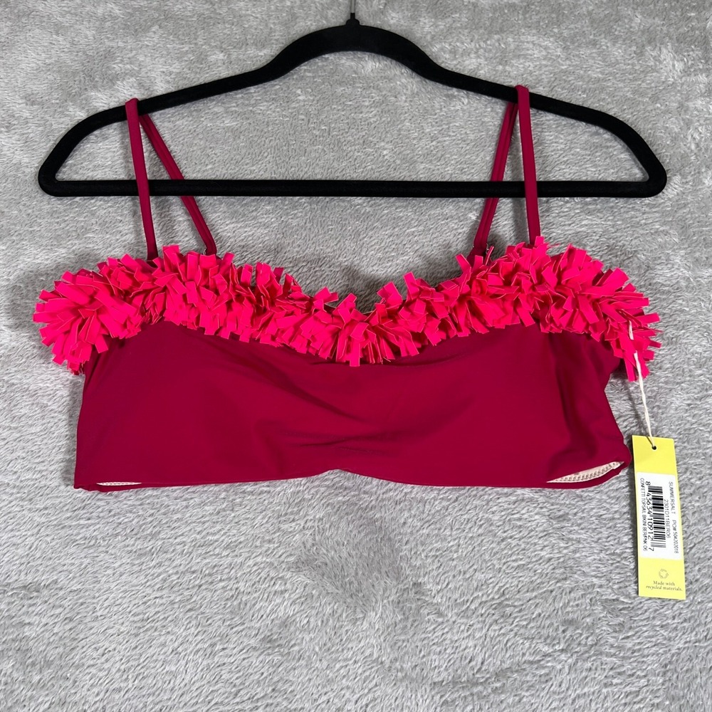 Summersalt Bikini Top Pompom Trim Swim Top Removable Pads Size‎ 6